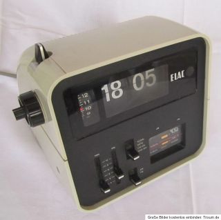 ELAC RD 100 Radio Klappzahlen Uhr Flip Clock Radio Space Age Panton