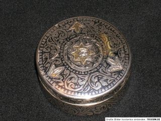 Antike Pillbox Silber Niello Persien 19. Jahrhundert Dose Deckeldose
