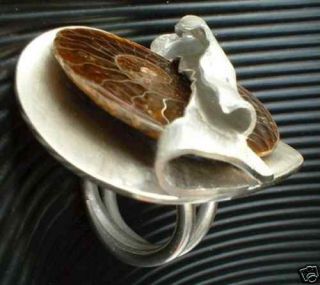 Ring m. Ammonit, Silber 999,Flamere, handgefertigtes Unikat