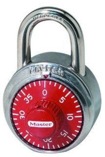 Master Lock 1504D 3 Digit Dialing Lock, Red Dial