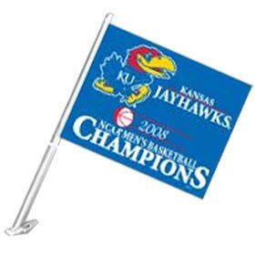 Kansas Jayhawks Car Flag   2008 Mens Basketball National