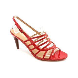 Via Spiga Hilary Open Toe Strappy Heels Shoes Red Womens New/Display