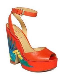 TROI CHIC ORANGE ANKLE STRAP PLATFORM SANDAL WOMEN SIZE 7.5 M: Shoes