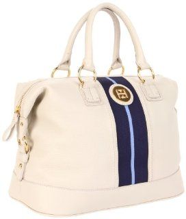 Th Logo Pebble Leather Bowler Satchel,Winter White,One Size Shoes