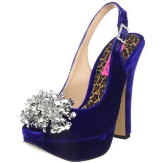 : Betsey Johnson Womens Impulse Slingback Pump,Blue,6.5 M US: Shoes