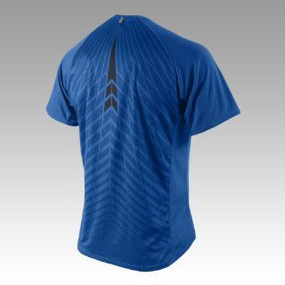 Nike Mens Distance Sublimated Running Shirt Blue Size S