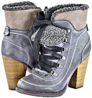 Qupid Pamper 14 Grey Women Ankle Boots, 6.5 M US Shoes
