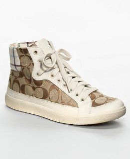 Womens Ellis High top Signature Sneaker (Khaki/Ivory Multi, 9): Shoes