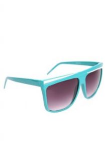 Turquoise White Flat Top Sunglasses Clothing