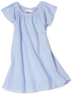 Flap Happy Gauze Peasant Dress, Lake Blue, 24 Months