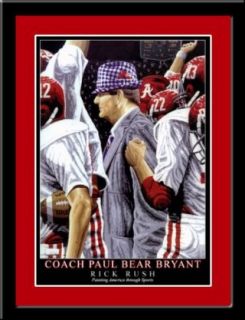 Alabama Coach Bear Bryant Commemorative Framed Poster