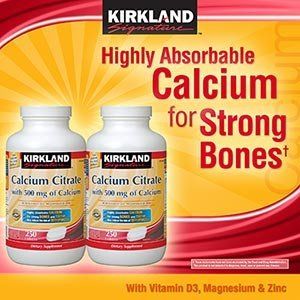 Kirkland Signature Calcium Citrate 500mg , 500 Tablets