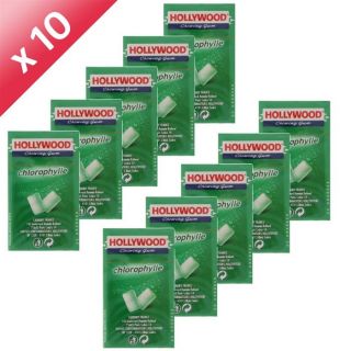 HOLLYWOOD   Chewing Gum Goût Chlorophylle   Lot de 50 Boites de 20