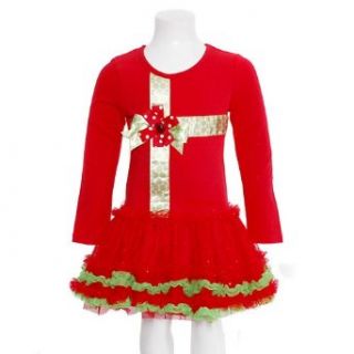 Rare Editions Red Ruffled Christmas Dress Toddler Little