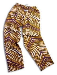 Zubaz Pants Purple/Gold Zubaz Zebra Pants Clothing