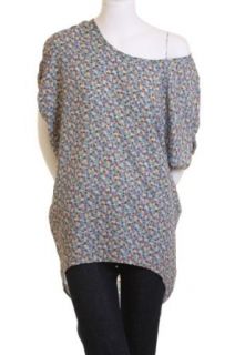 Freeloader Oversized Slouchy Print Tunic Blouse Top Multi