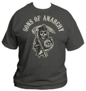 Sons of Anarchy SOA Reaper Biker T Shirt, Gray: Clothing
