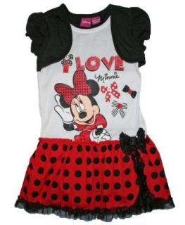 Minnie Mouse Girls Fashion Dress (XS 4/5, Black/Red