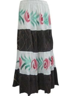 Printed Bohemian Gypsy Tiered Skirt for Womens Length 34 Clothing