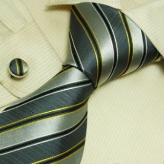 Silver Striped Designer Ties for Men Grey Stripes Discount
