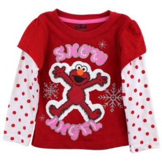 Seame Street Elmo Snow Angel Red Layered Look T Shirt 2T