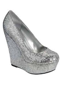 Silver Glitter Wedge Pump Platform Cilo 34 by Jersey Bling (6): Shoes