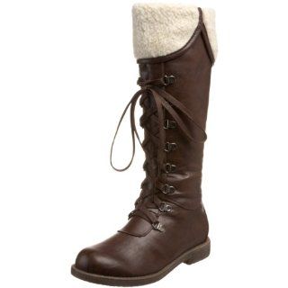  Dollhouse Womens Elle Faux Shearling Boot,Brown,9 M US Shoes
