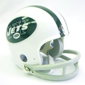 New York Jets 65 77 Mini Replica 2 Bar Helmet Sports