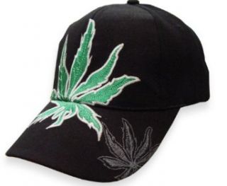 Pot Leaf Baseball Hat (Black) #86 Clothing