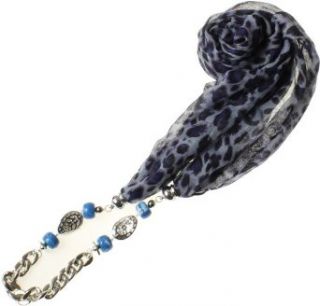AN1225 Fashion Leopard Print Infinity Scarf with Chain