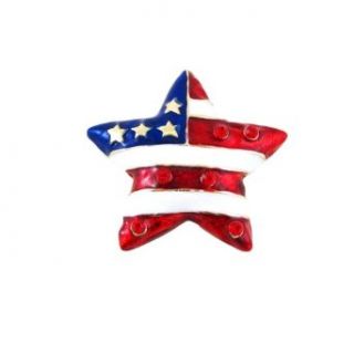 American Flag Star Shaped Pin / Pendant Patriotic Dual