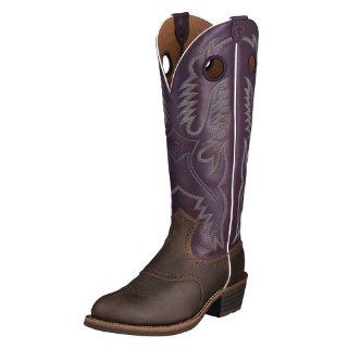 2274 Mens Heritage Buckaroo Antiqued Brown/Purple Deertan 11 D Shoes