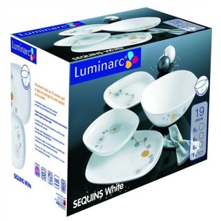 LUMINARC SEQUINS WHITE Service 19 pièces   Achat / Vente COUVERTS