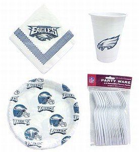 Philadelphia Eagles 96 Piece Plastic Dinnerware Set