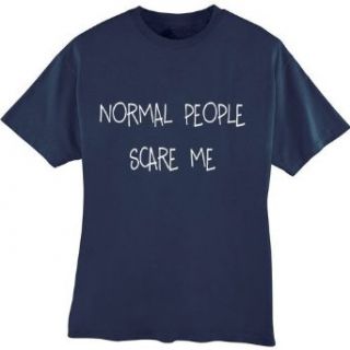 Normal People Scare Me. T shirt (Large, Navy) Clothing