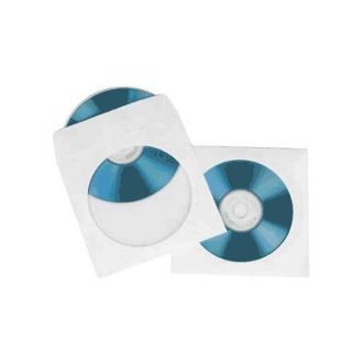 Pochettes CD papier Blanc x25   Lot de 25 pochettes papier pouvant