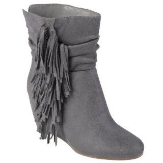 Hailey Jeans Co Womens Slouchy Fringed Wedge Boots: Shoes