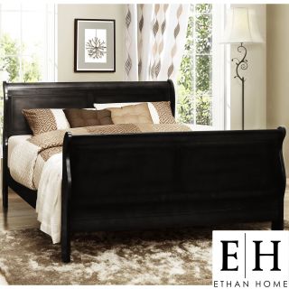 ETHAN HOME Canterbury Louis Phillip Black Twin size Sleigh Bed Today