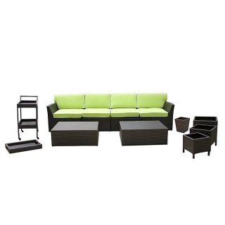 Black Wicker 12 piece Patio Furniture Conversation Set