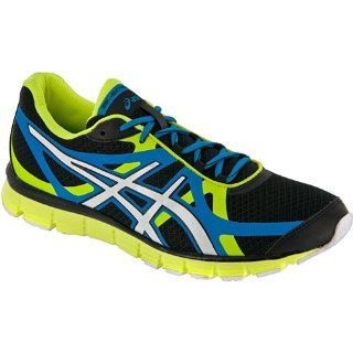 Extreme33 ASICS Mens Running Shoes Black/White/Electric Lime Shoes