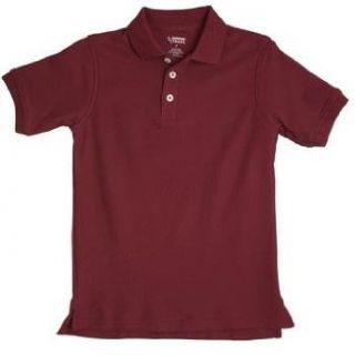 Burgundy Short Sleeve Pique Polo Shirt: Clothing