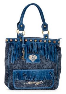 Womens Finly Fringe Navy Cotton/Leather Tote Navy Tote