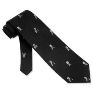 Black Silk Tie  Skulls Necktie Clothing