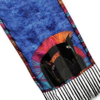 Embracing Horses Silk Scarf with Fringe by Laurel Burch