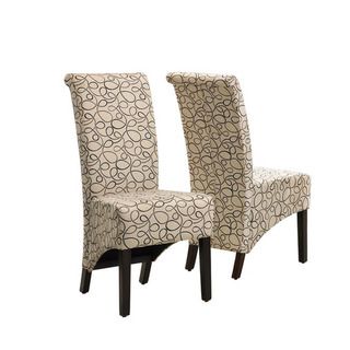Tan Swirl Parson Chair (Set of 2)