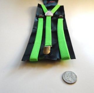 Mens Suspenders 1 inch suspenders unisex (lime green