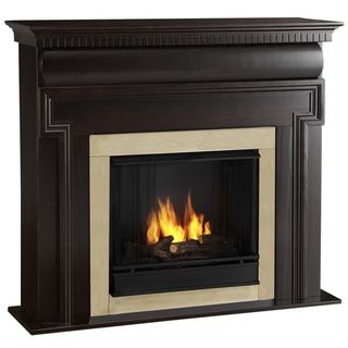 Mt. Vernon Real Flame Dark Walnut Ventless Gel Fireplace