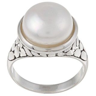 La Preciosa Sterling Silver Created Shell Pearl Ring