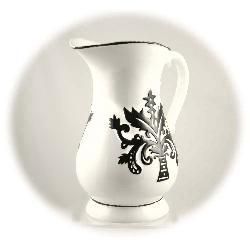 Hand painted Black and White Water Pitcher