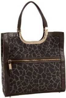 Rodeo Drive Kate Small Tote,Brown/Blk Giraffe,one size Shoes